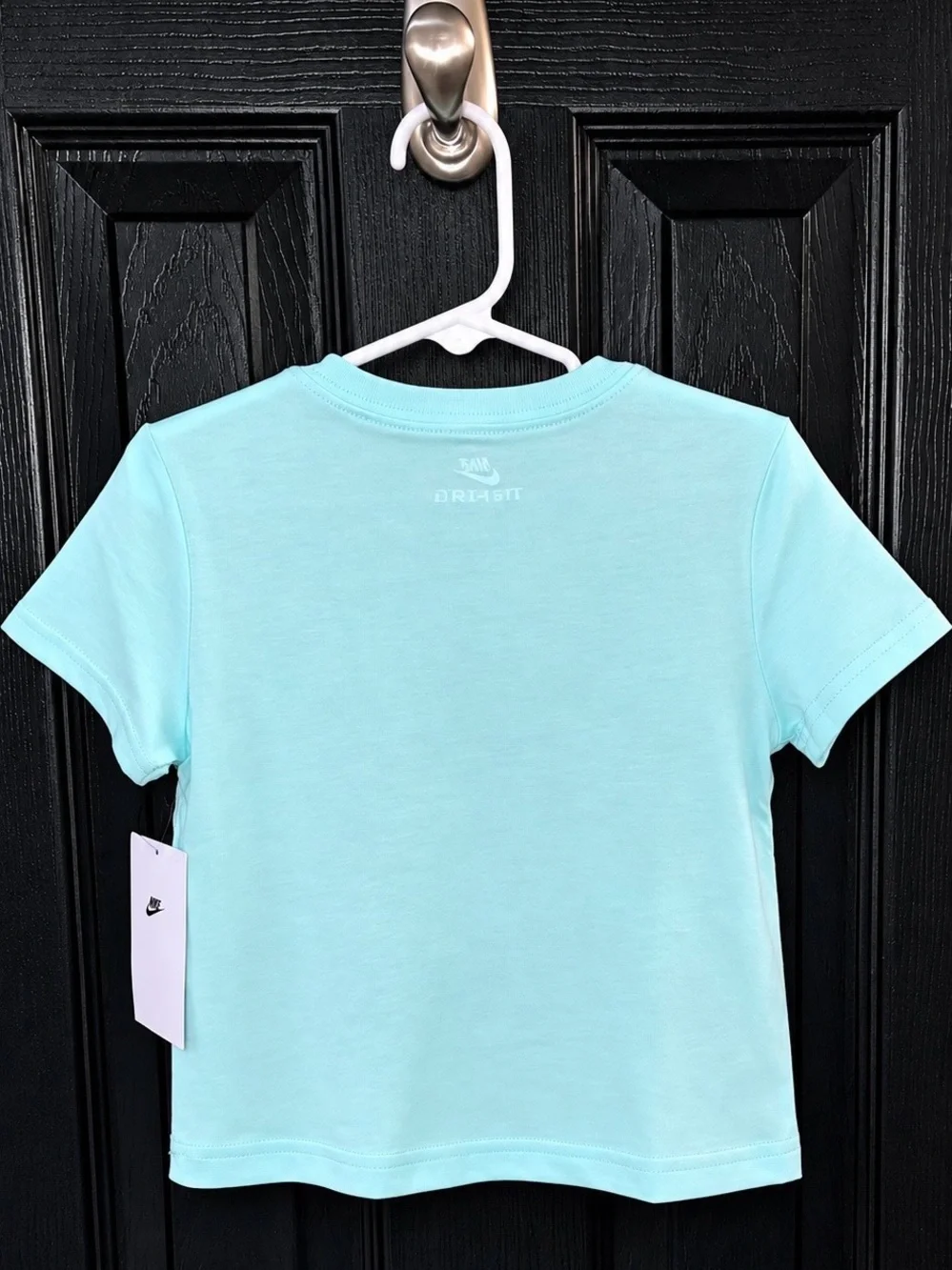 Nike Kids Light Aqua Graphic Tee with Multicolor Print 2T